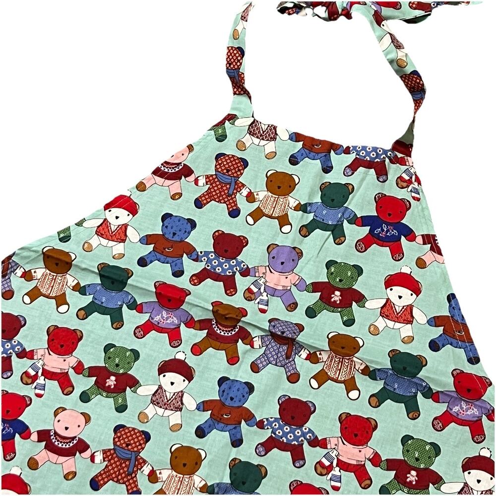 Vera Bradley Essential Apron Toasty Teddies Teddy Bear Apron Baking Green